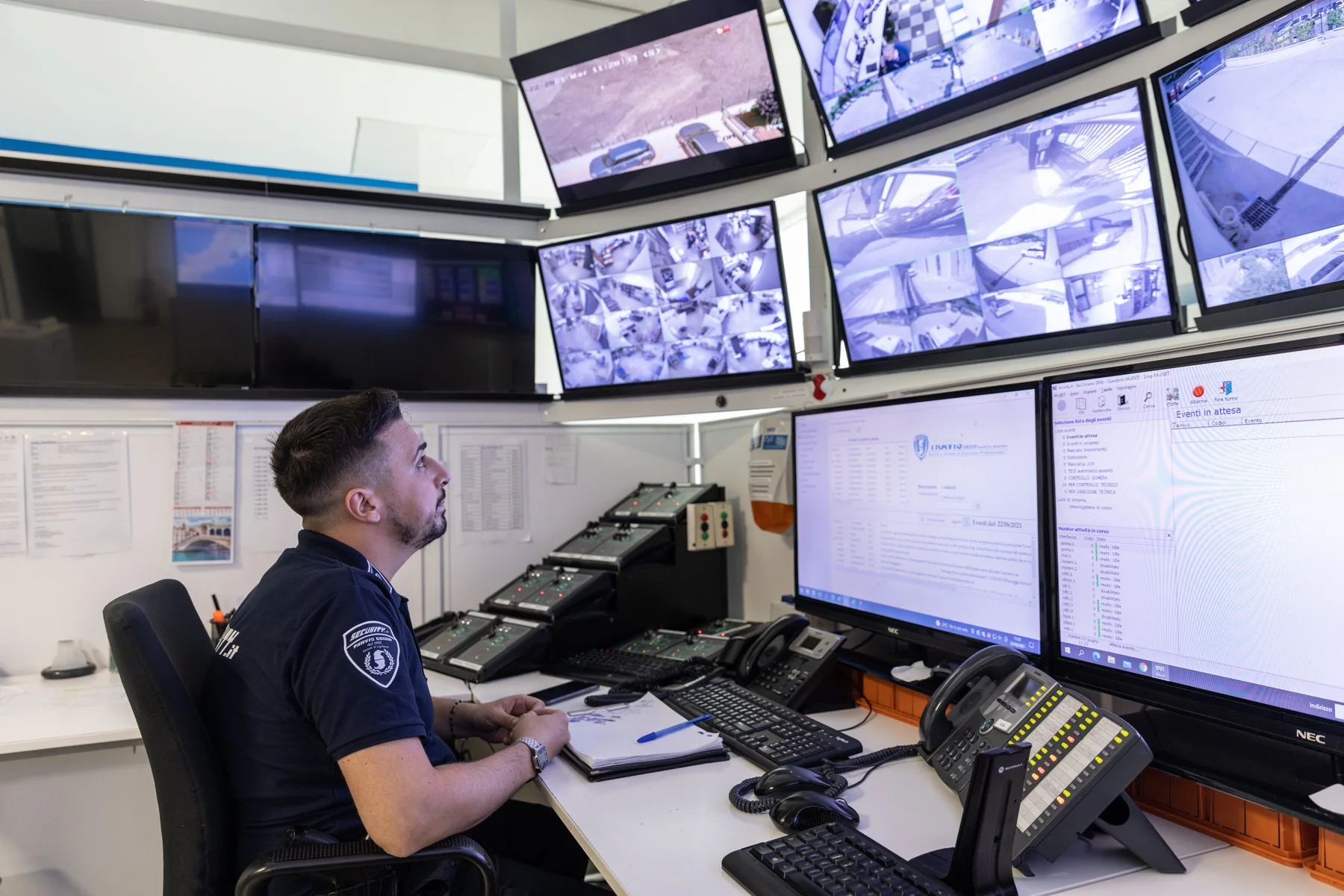 Control room per la gestione di sistemi di sicurezza